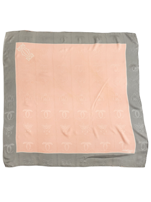 Cartier Blush Pink Silk Scarf
