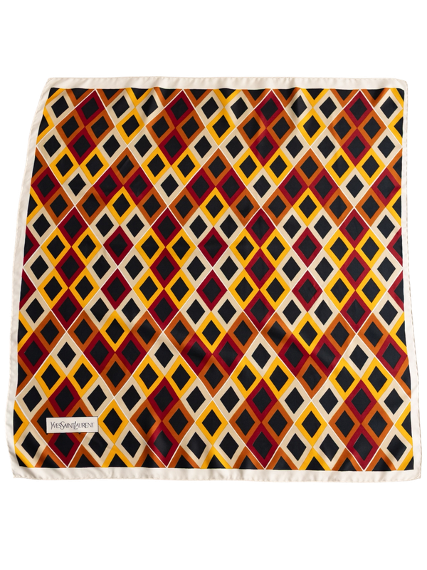 YSL Majorelle Grid Silk Scarf