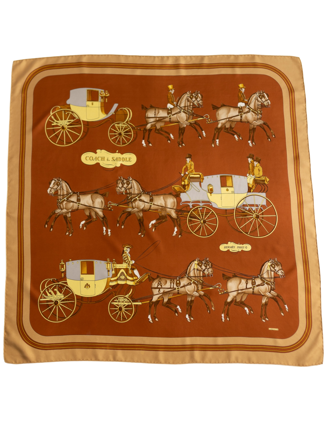 Hermès Coach &amp; Saddle Silk Scarf