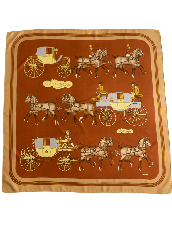 Hermès Coach &amp; Saddle Silk Scarf