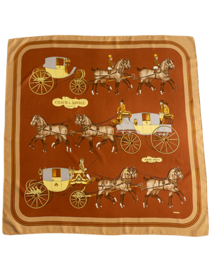 Hermès Coach &amp; Saddle Silk Scarf
