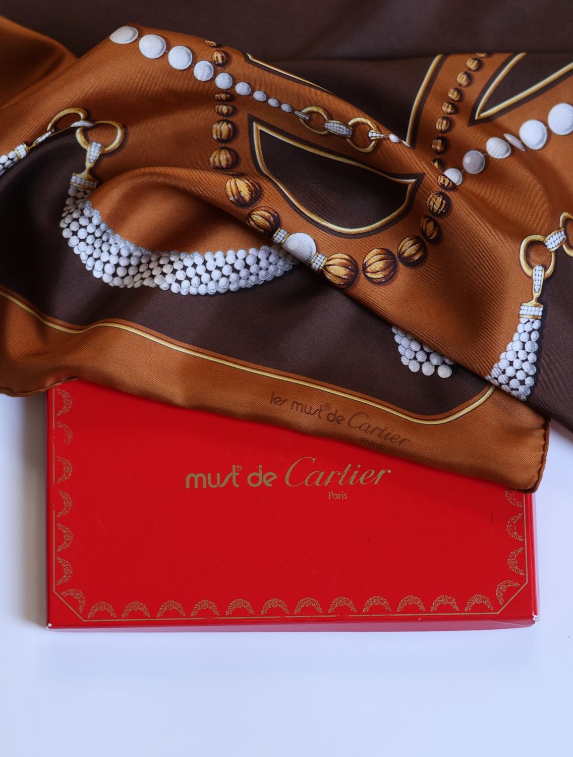 Cartier Caramel Cascade Silk Scarf