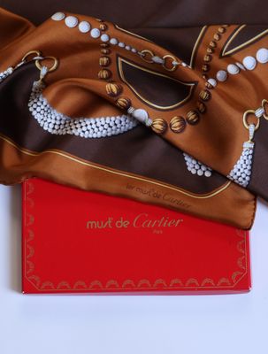 Cartier Caramel Cascade Silk Scarf
