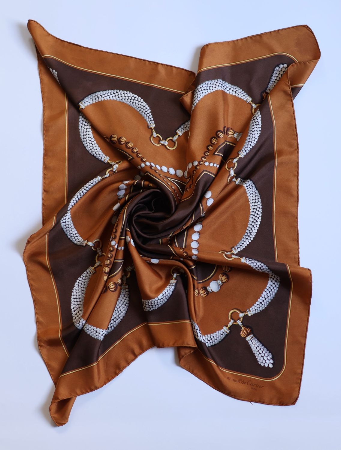 Cartier Caramel Cascade Silk Scarf