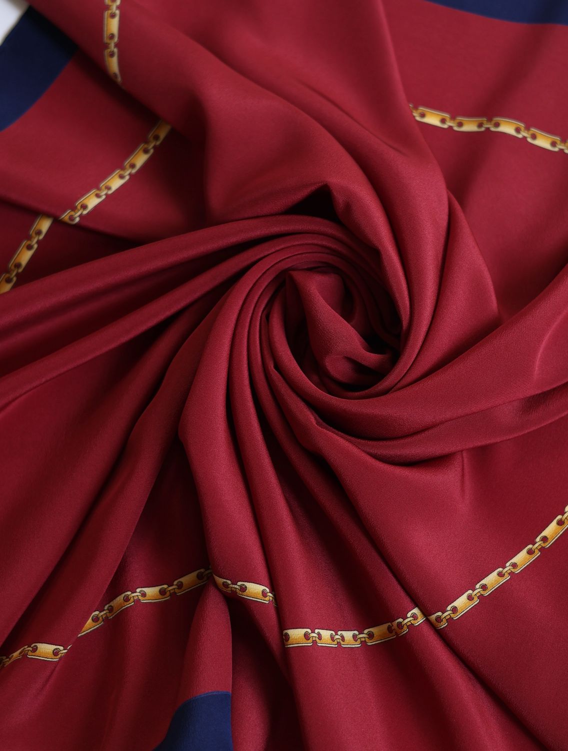 Cartier Burgundy Chain Silk Scarf