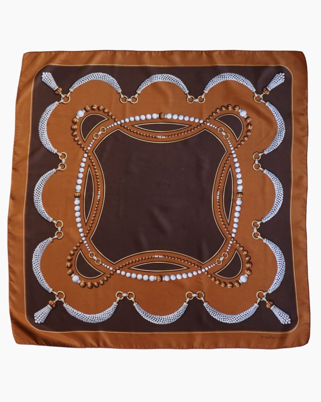 Cartier Caramel Cascade Silk Scarf