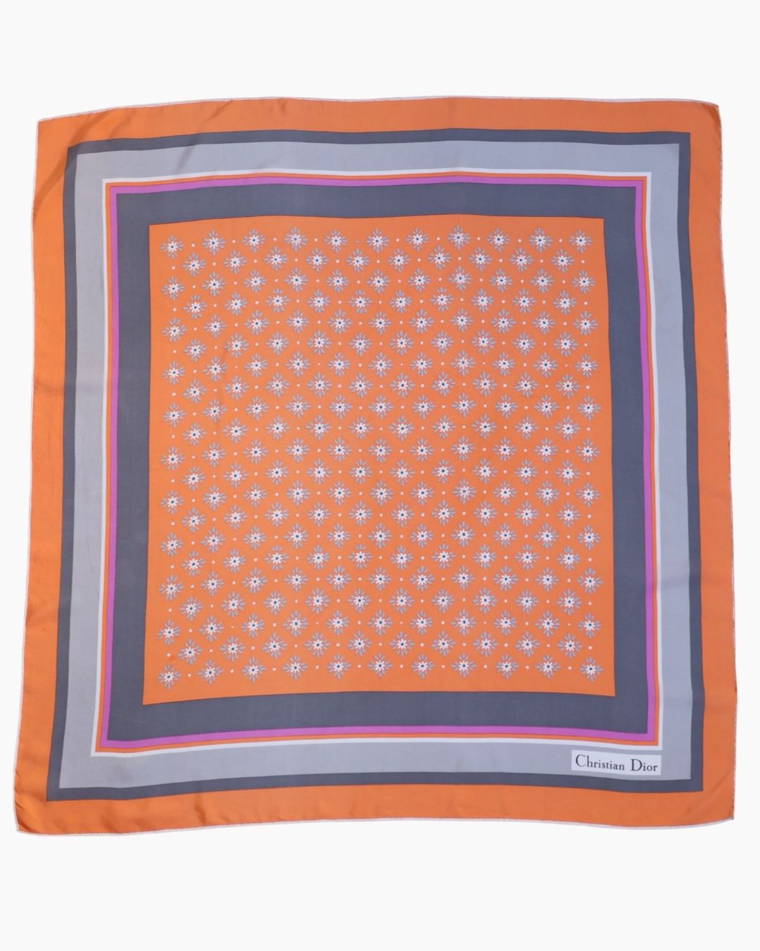 Christian Dior Daisy Stripe Silk Scarf