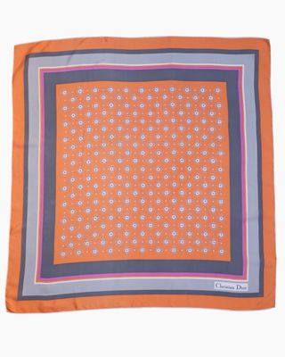 Christian Dior Daisy Stripe Silk Scarf