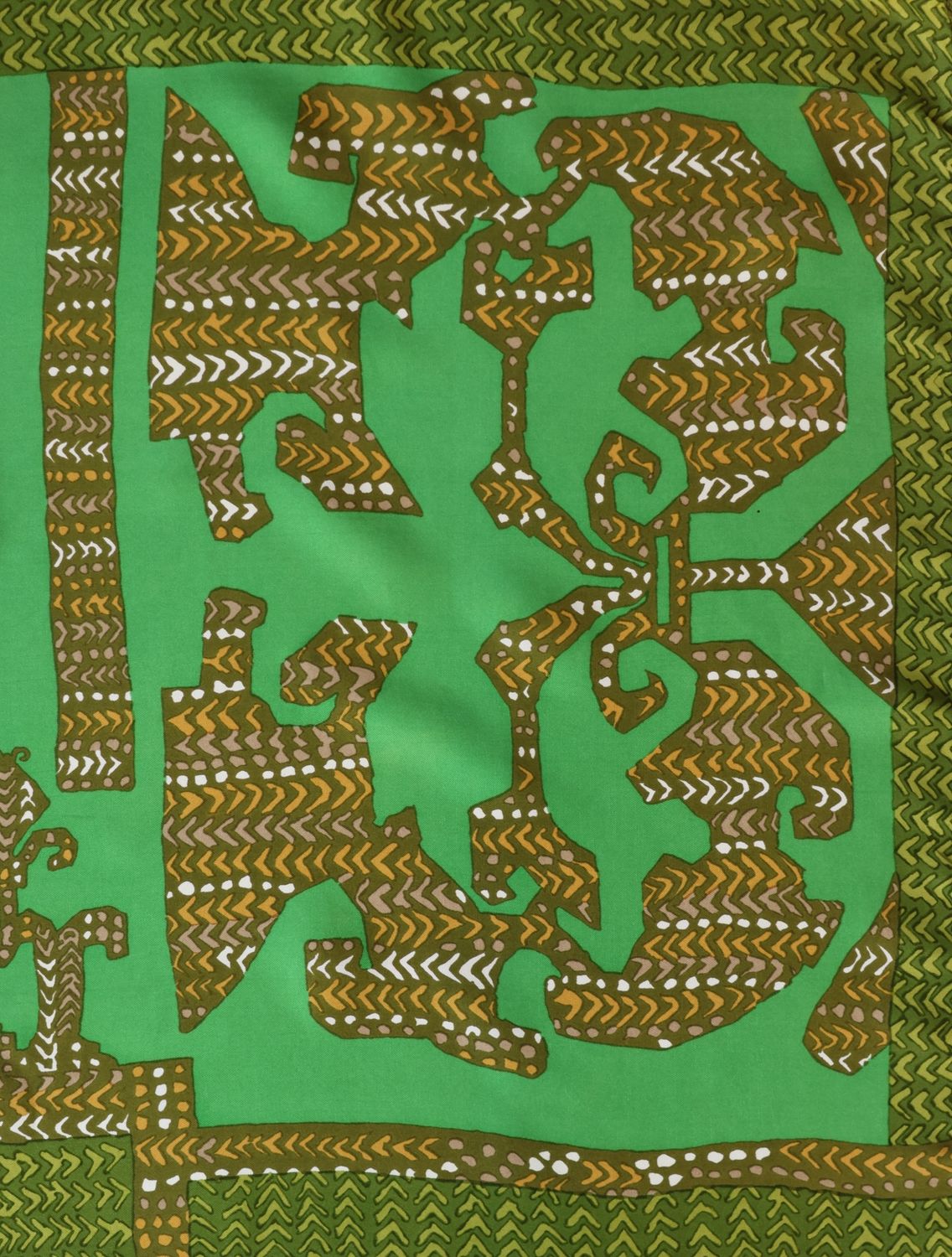Christian Dior Green Mosaic Silk Scarf