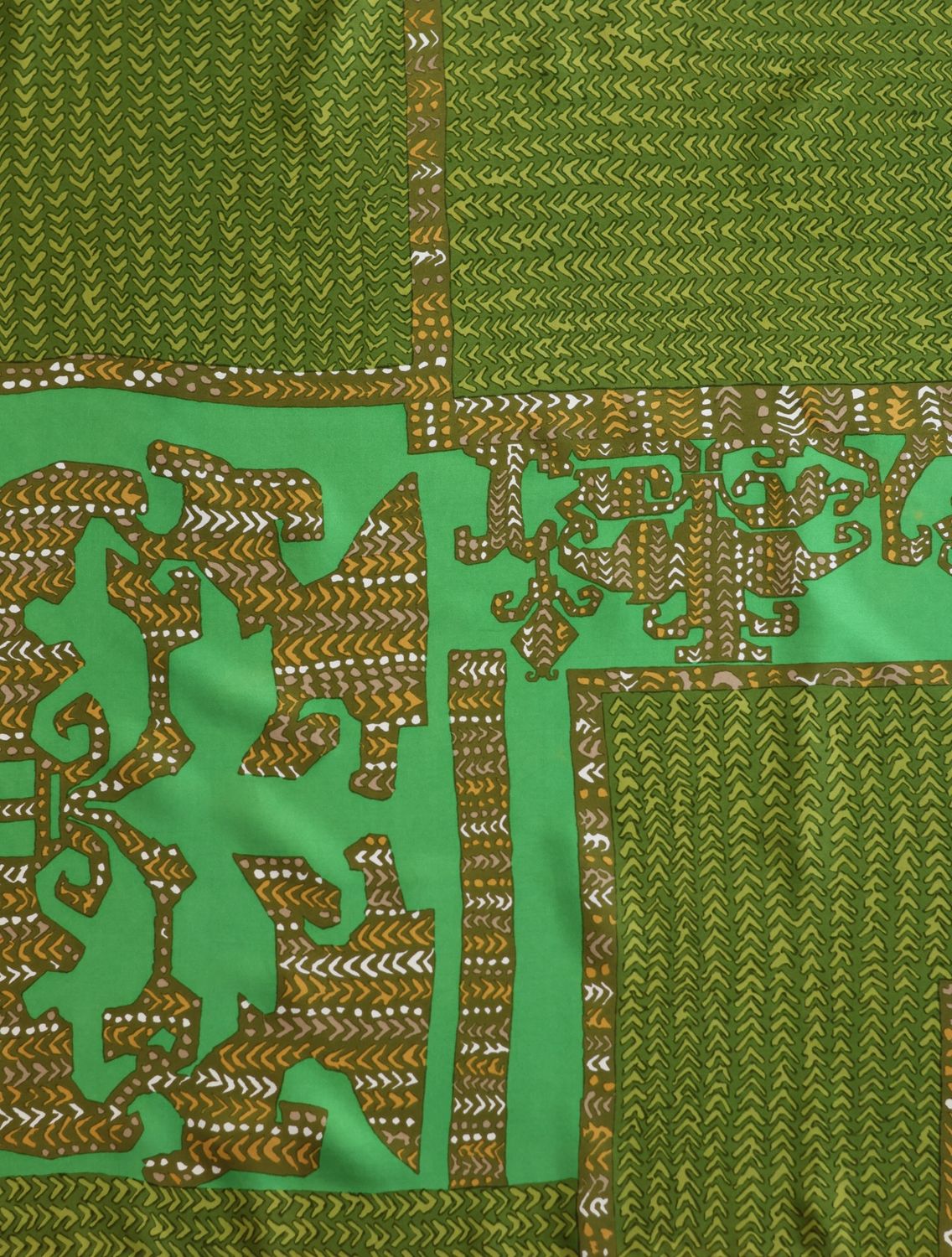 Christian Dior Green Mosaic Silk Scarf