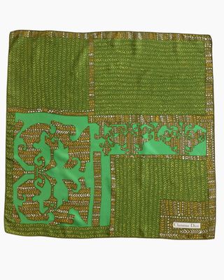 Christian Dior Green Mosaic Silk Scarf