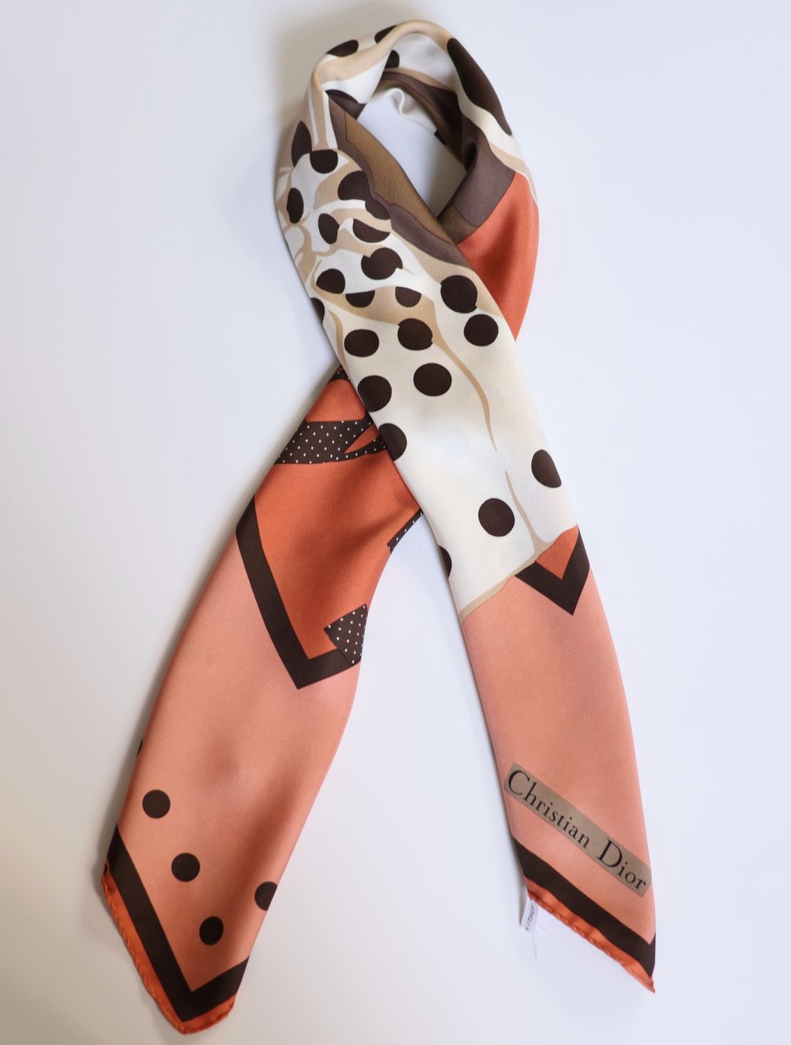 Christian Dior Ribbon &amp; Hat Silk Scarf