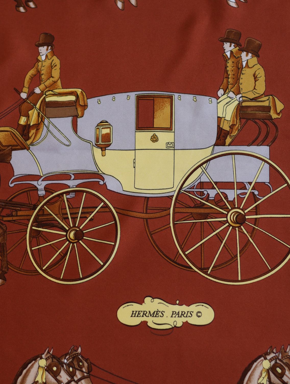 Hermès Coach &amp; Saddle Silk Scarf