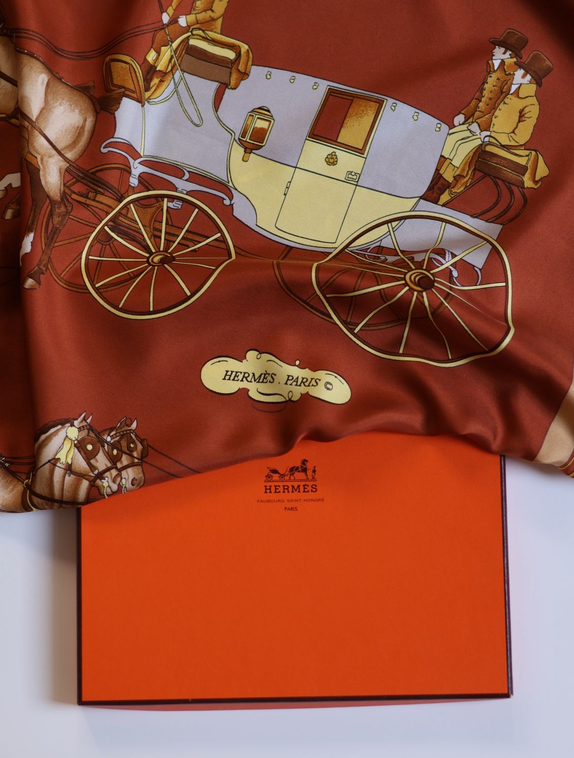 Hermès Coach &amp; Saddle Silk Scarf