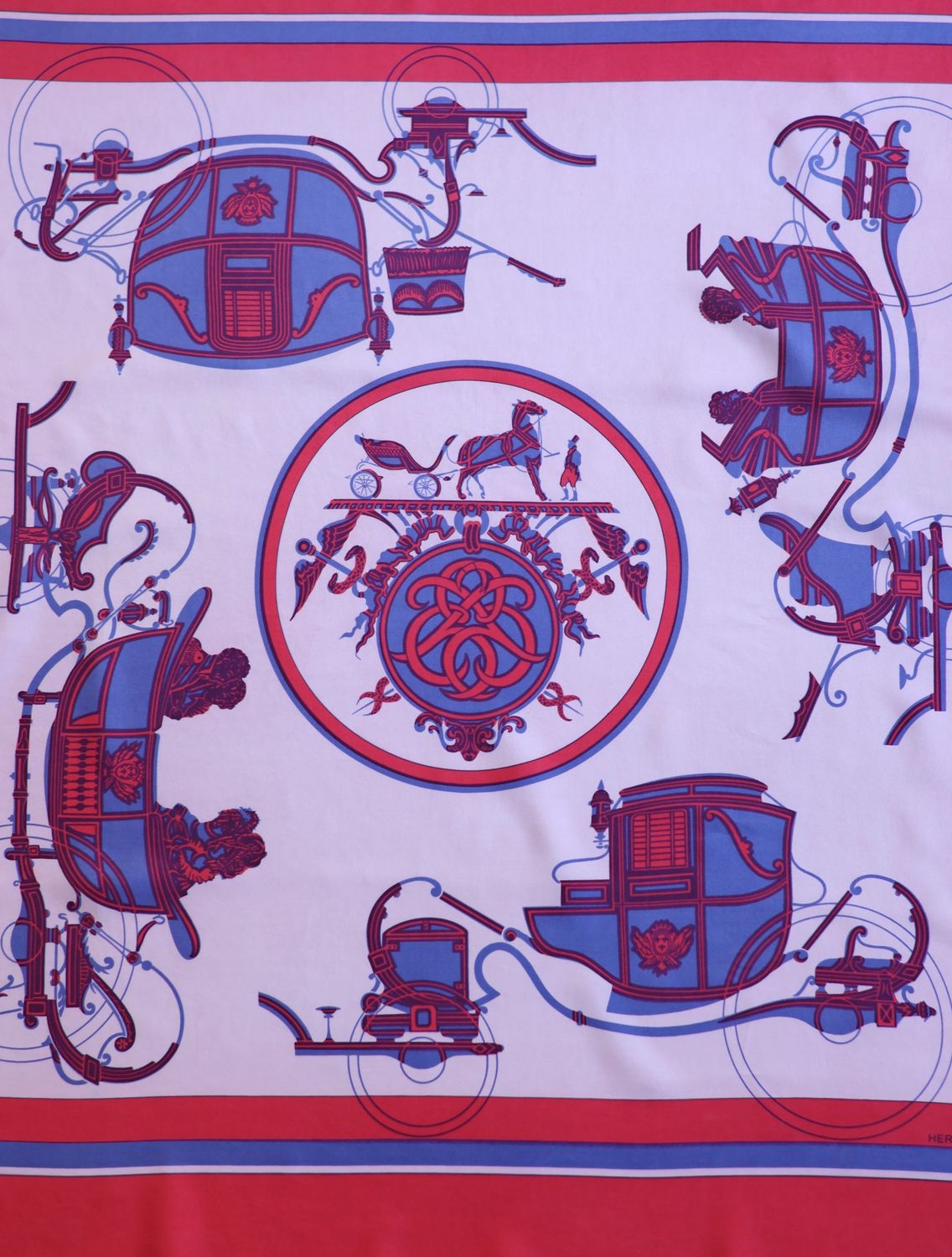 Hermès Ex Libris Pink Silk Scarf