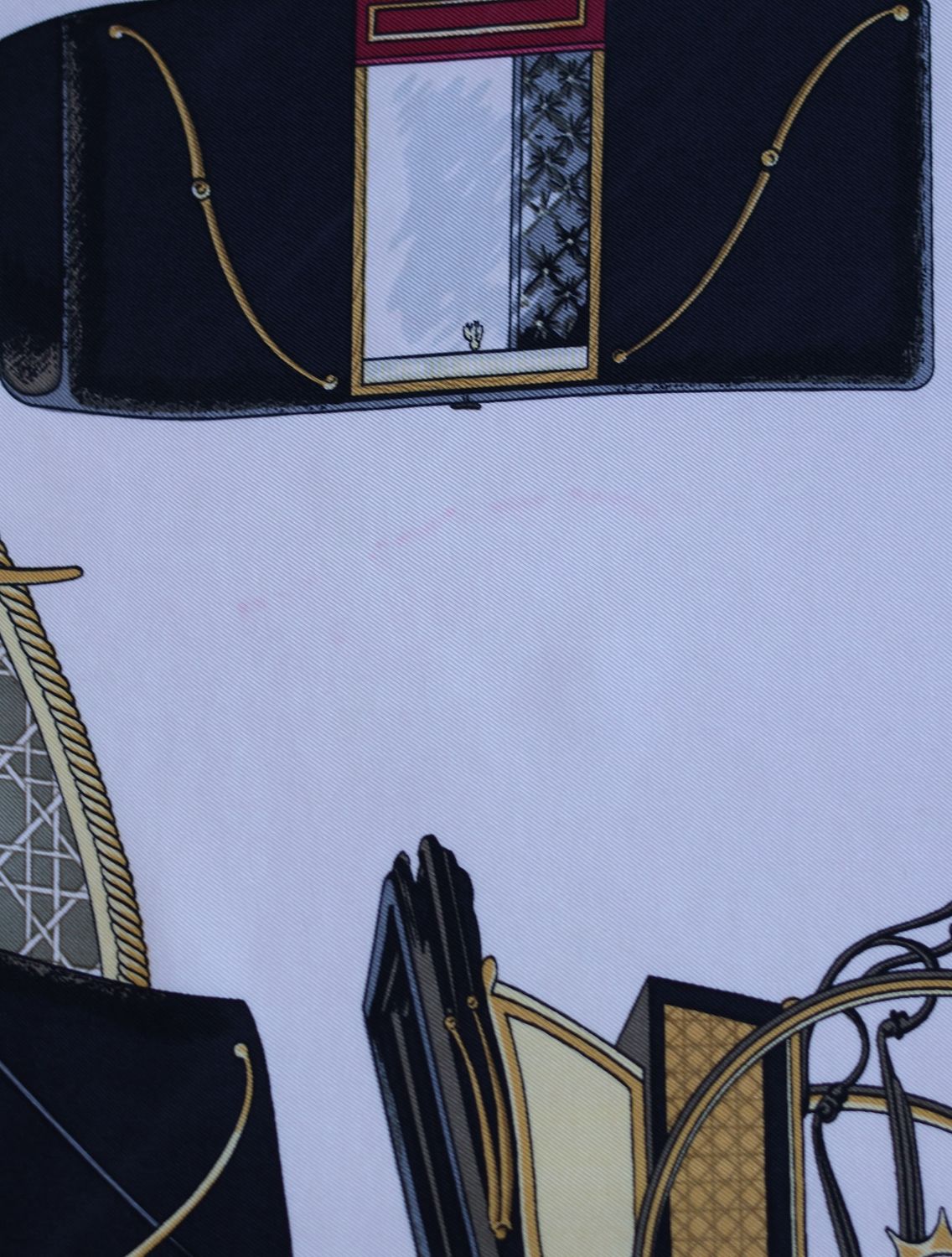 Hermès Les Voitures à Transformation Burgundy Silk Scarf