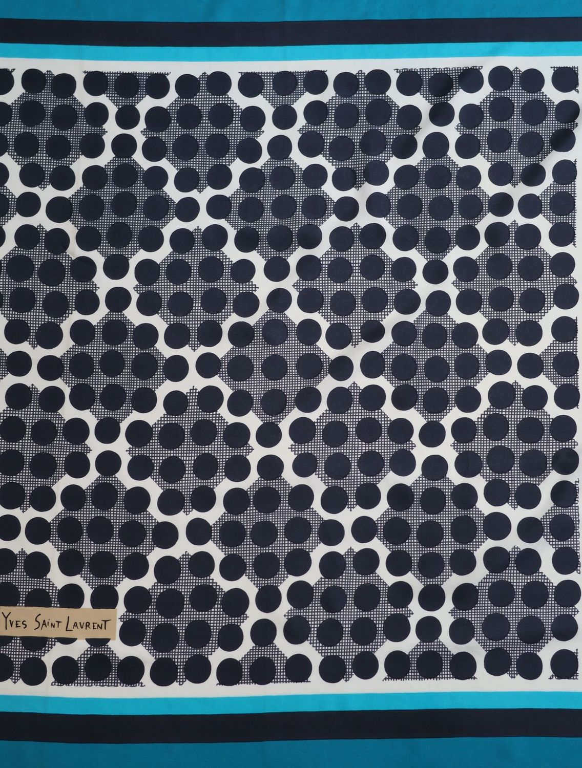 YSL Moroccan Blue Silk Scarf