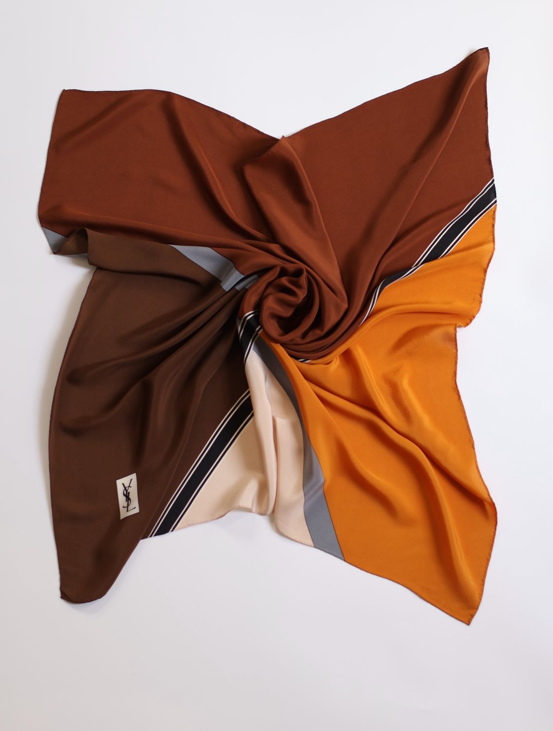 YSL Saharienne Lines Silk Scarf