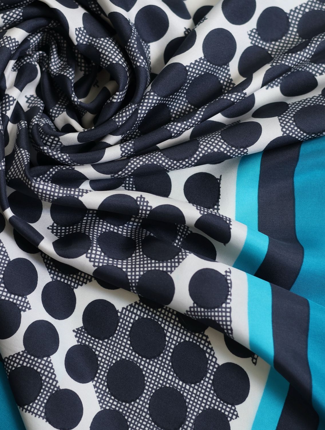 YSL Moroccan Blue Silk Scarf