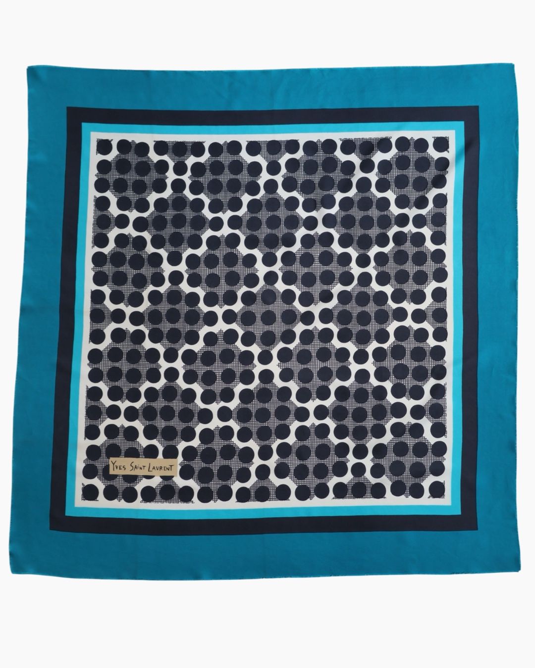 YSL Moroccan Blue Silk Scarf