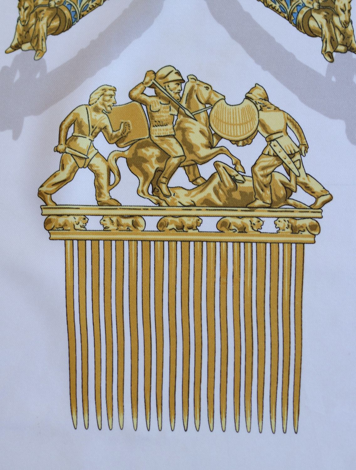 Hermès Les Cavaliers d’Or Navy Silk Scarf