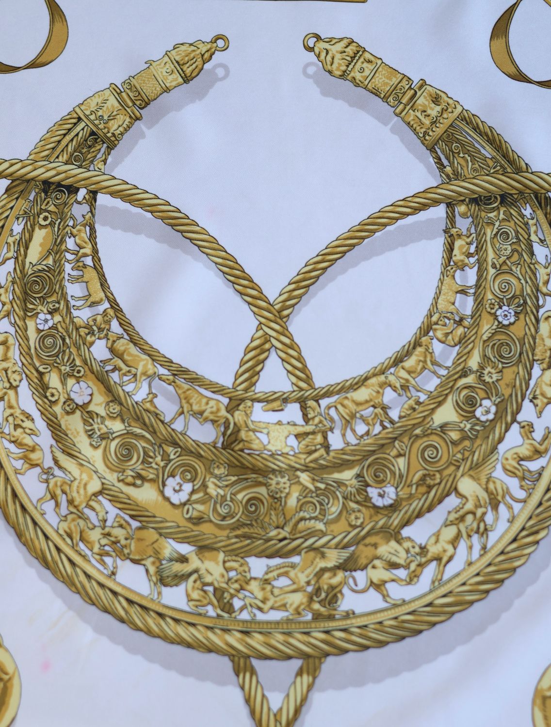 Hermès Les Cavaliers d’Or Navy Silk Scarf