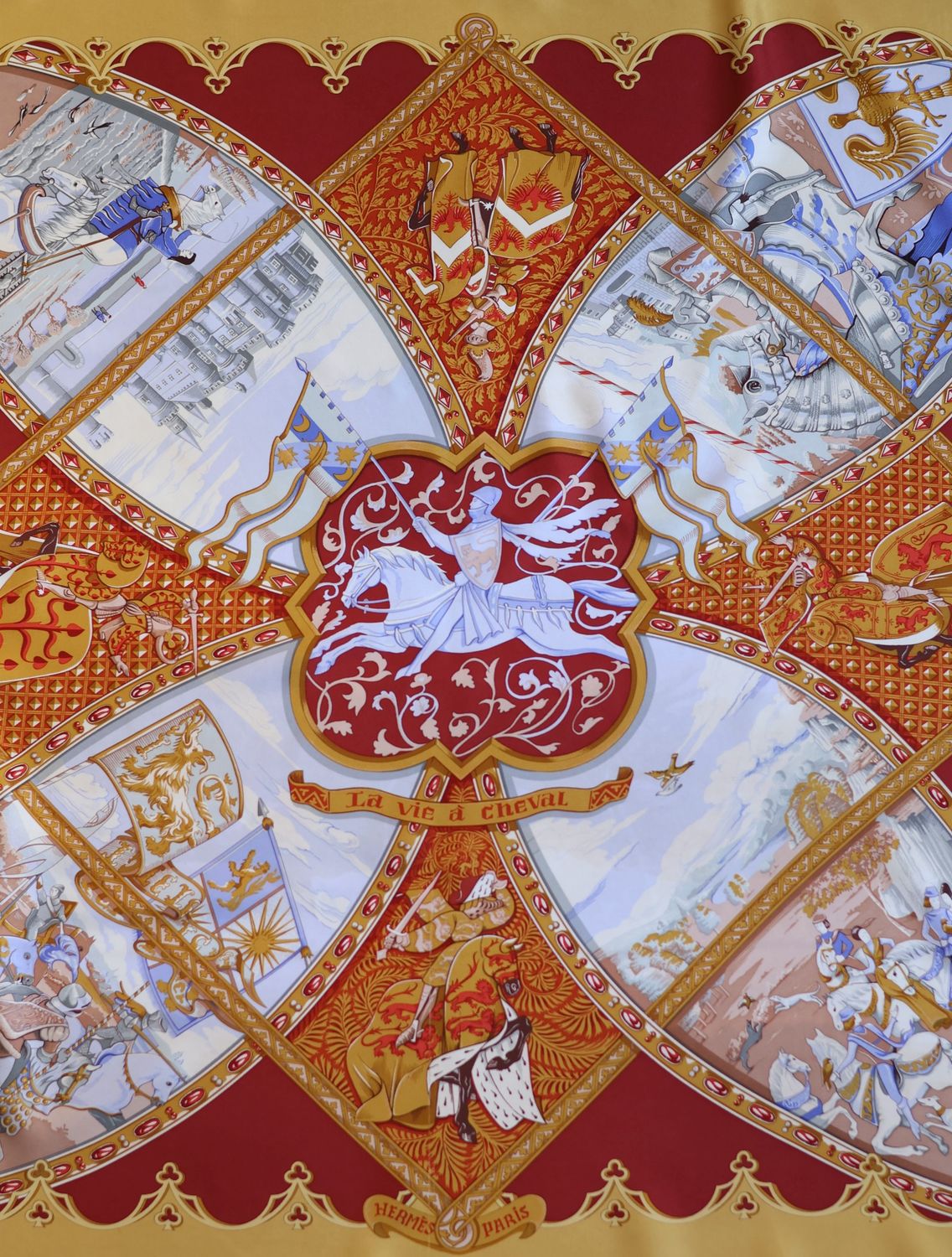 Hermès La Vie à Cheval Silk Scarf