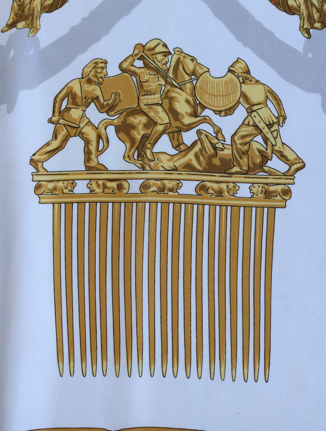 Hermès Les Cavaliers d’Or Blue Silk Scarf