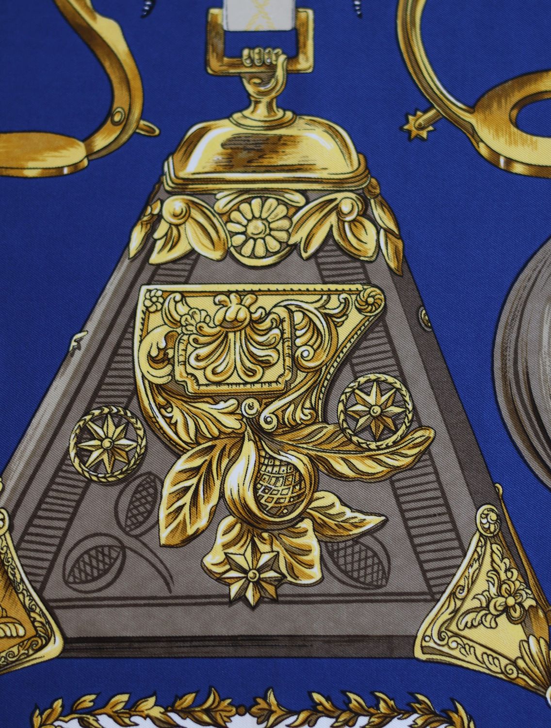 Hermès Étriers Blue Silk Scarf