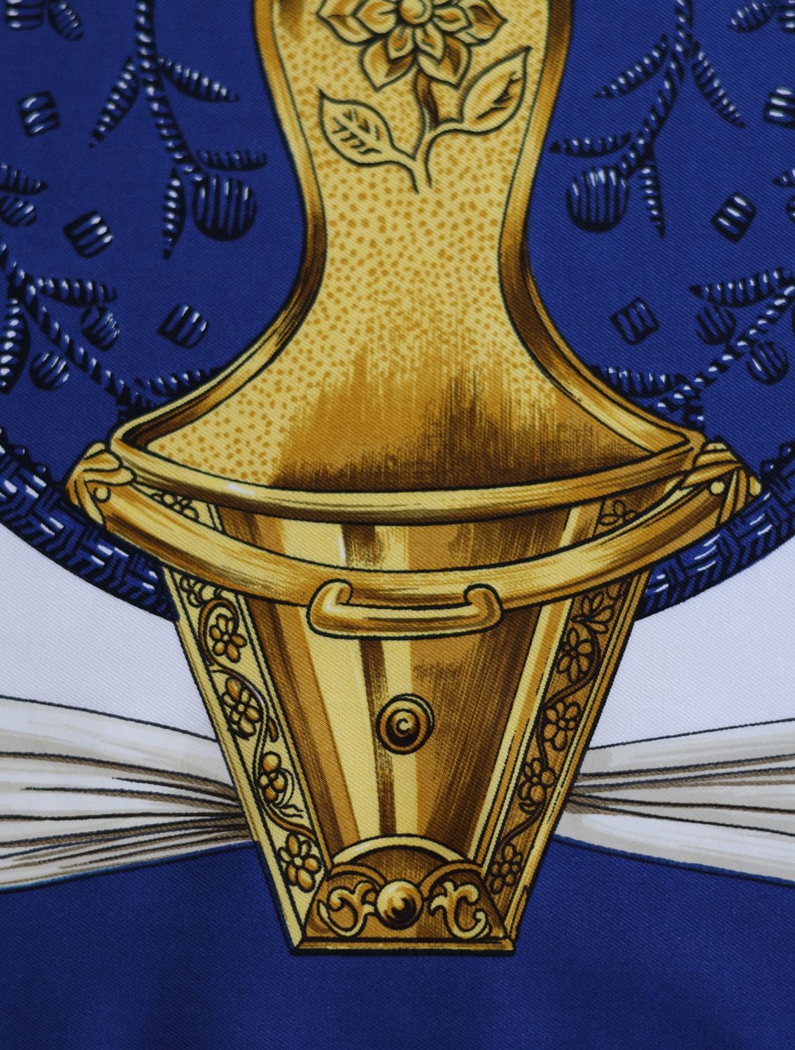 Hermès Étriers Blue Silk Scarf