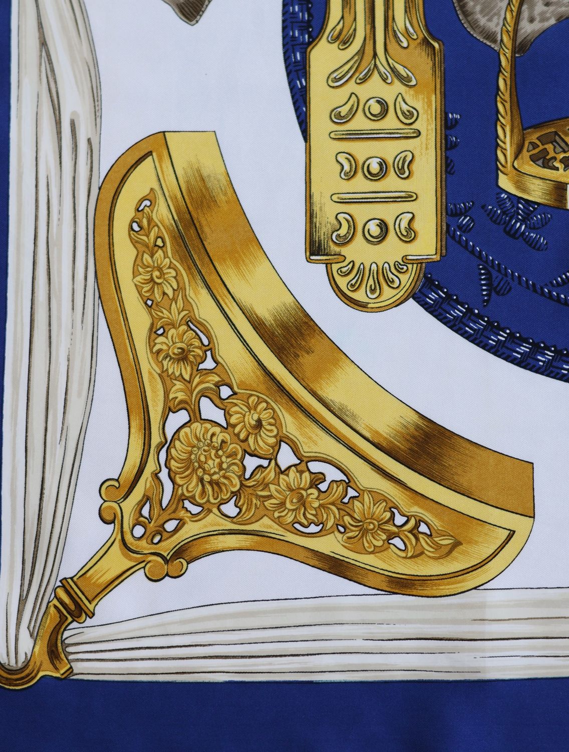 Hermès Étriers Blue Silk Scarf