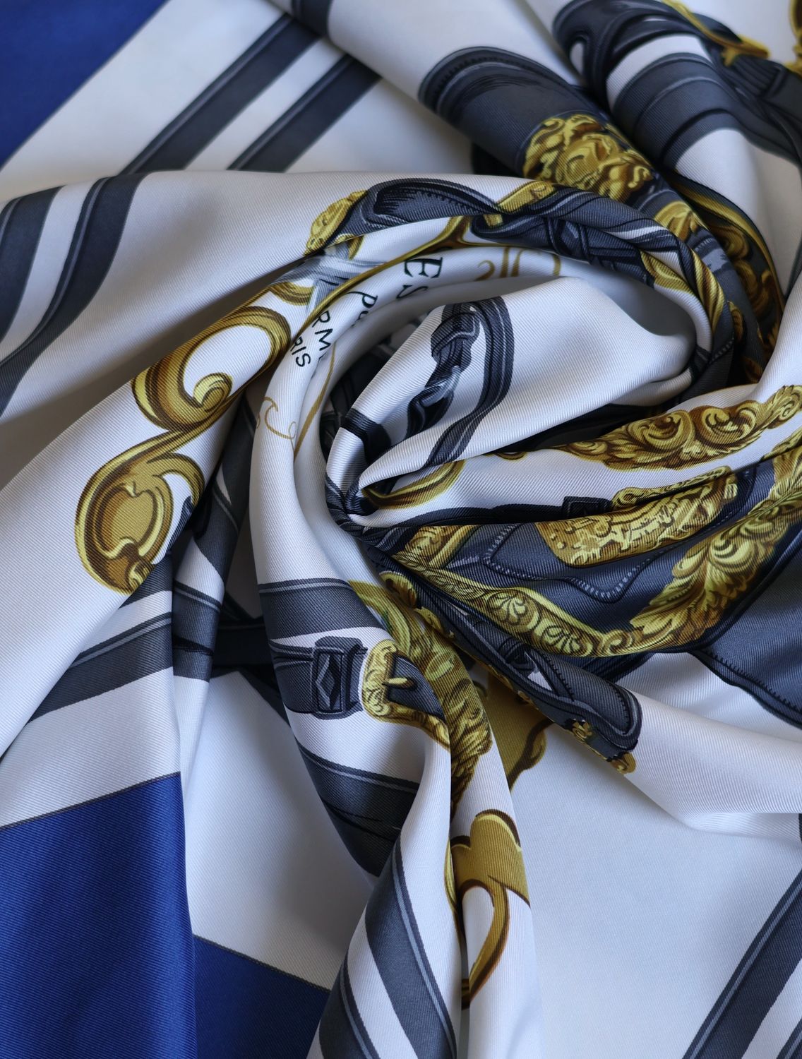 Hermès Brides de Gala Blue Silk Scarf