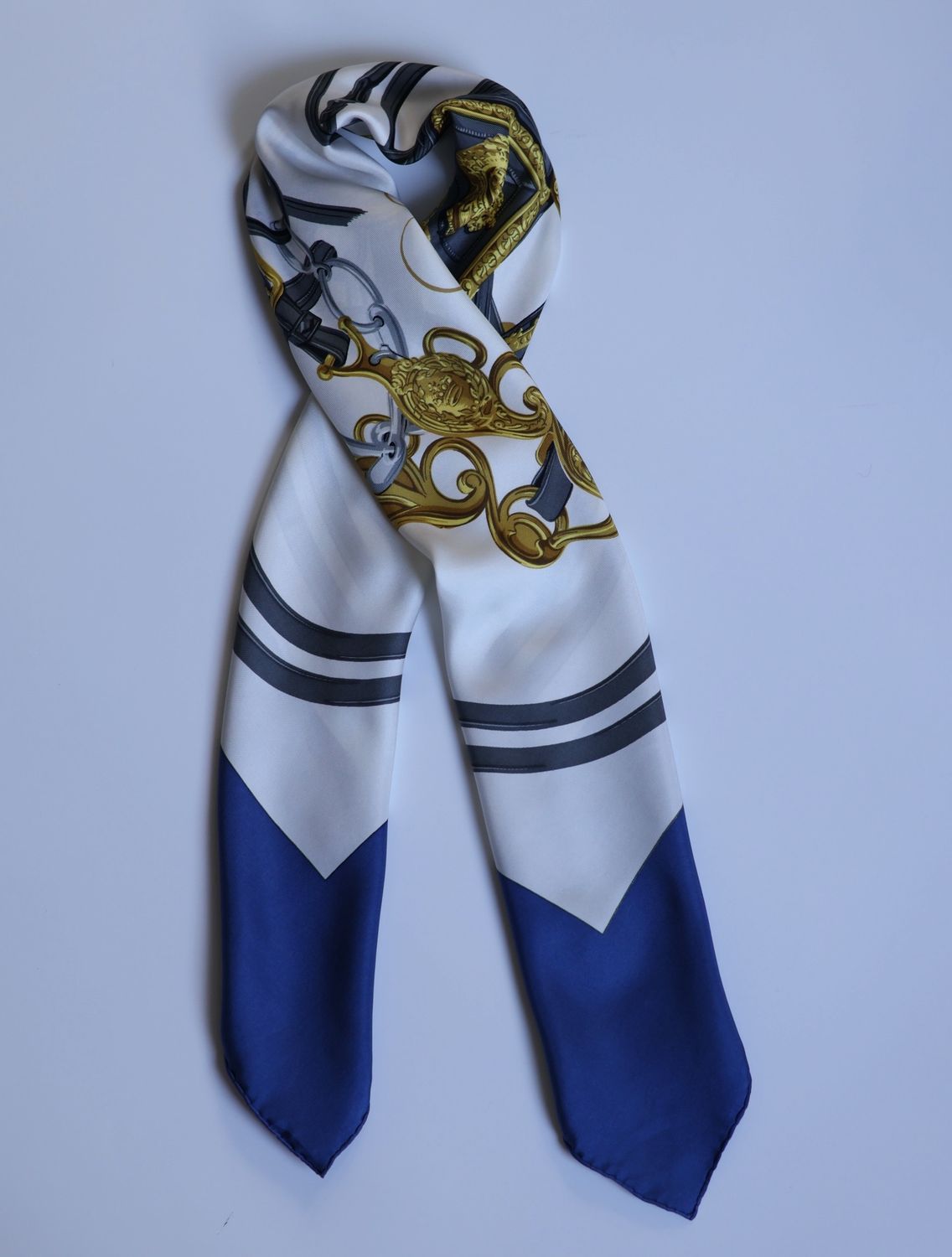 Hermès Brides de Gala Blue Silk Scarf