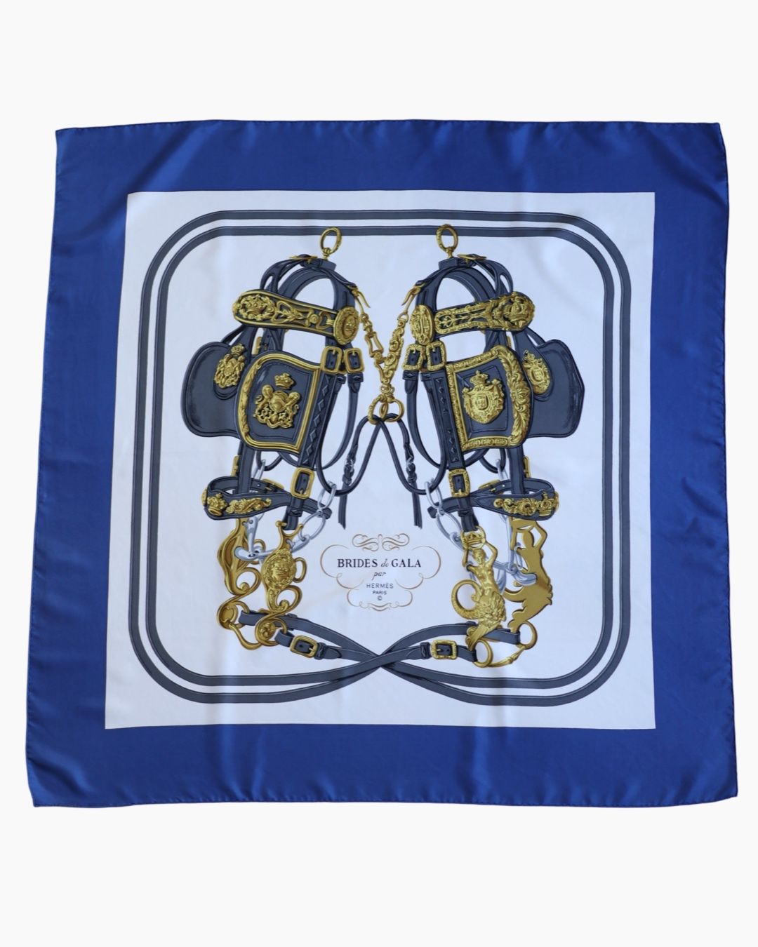 Hermès Brides de Gala Blue Silk Scarf