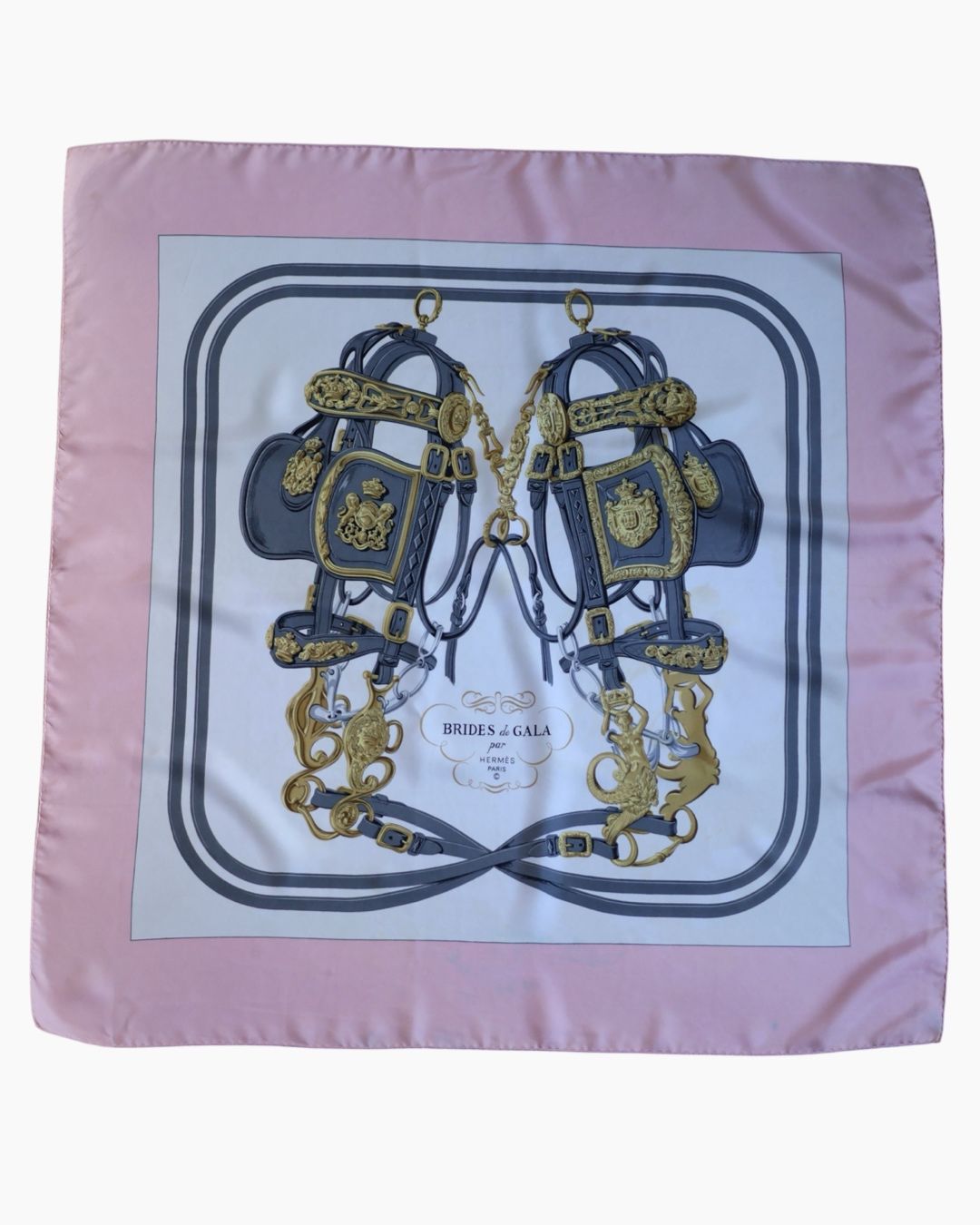 Hermès Brides de Gala Pink Silk Scarf