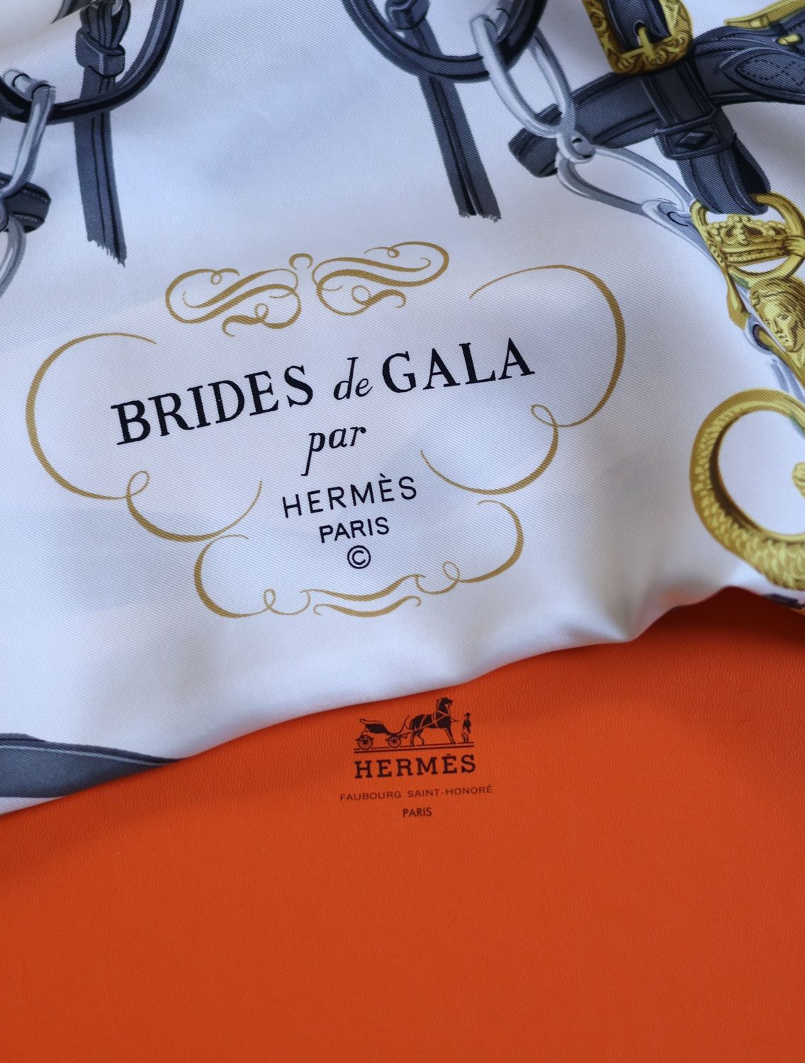 Hermès Brides de Gala Blue Silk Scarf