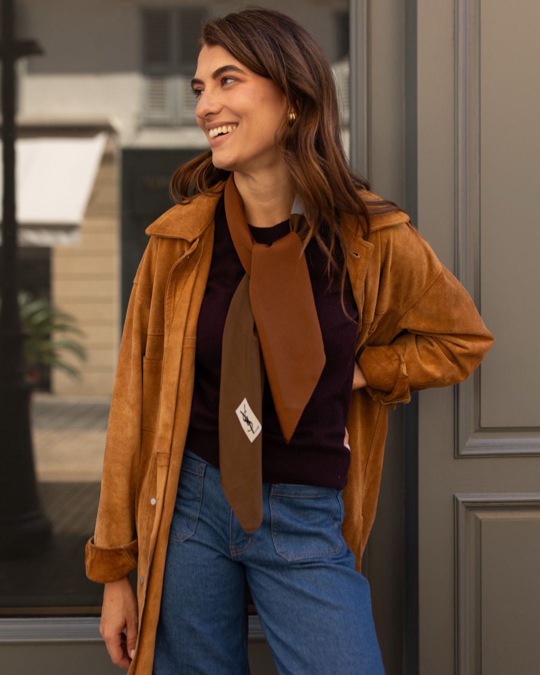 YSL Saharienne Lines Silk Scarf