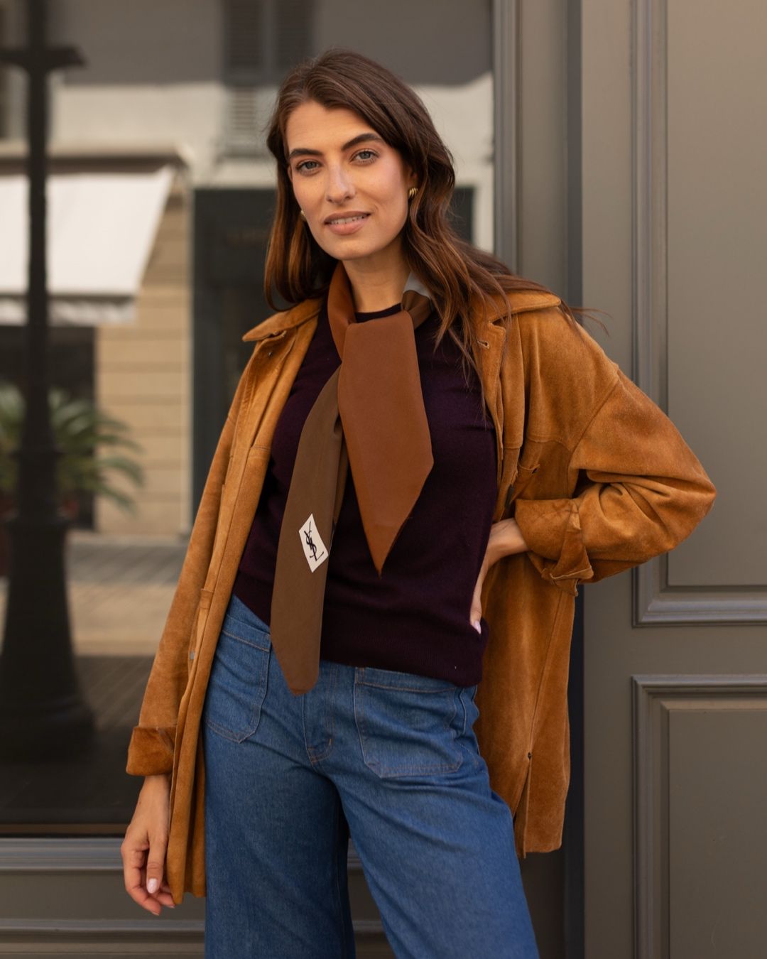 YSL Saharienne Lines Silk Scarf