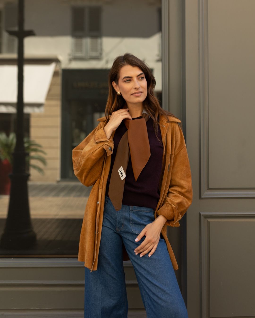 YSL Saharienne Lines Silk Scarf