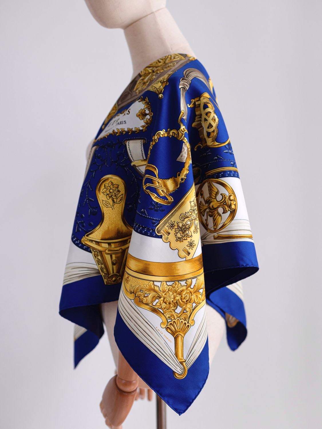 Hermès Étriers Blue Silk Scarf