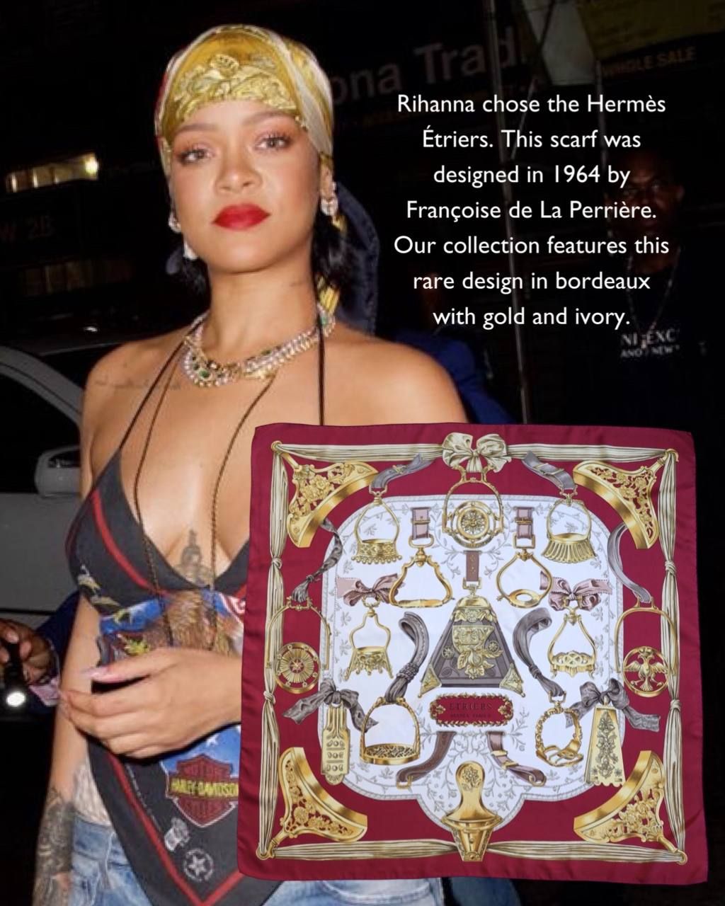 Hermès Étriers Burgundy Silk Scarf