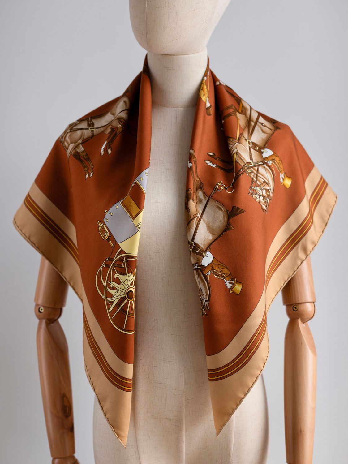Hermès Coach &amp; Saddle Silk Scarf