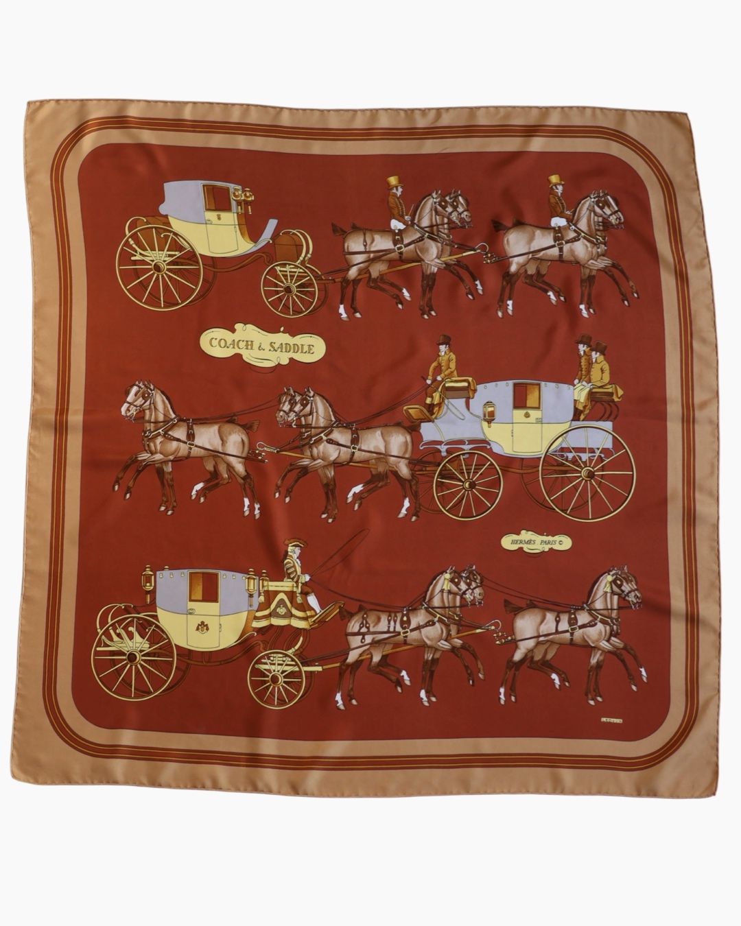Hermès Coach &amp; Saddle Silk Scarf