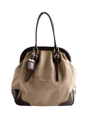Prada Brown Jacquard Bag