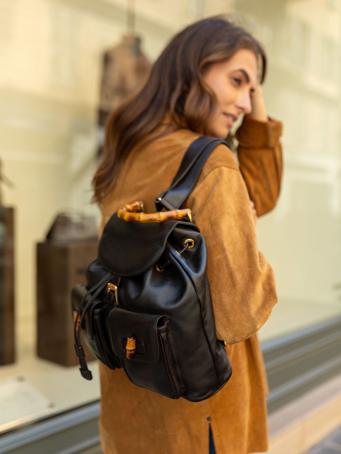 Gucci Bamboo Brown Backpack