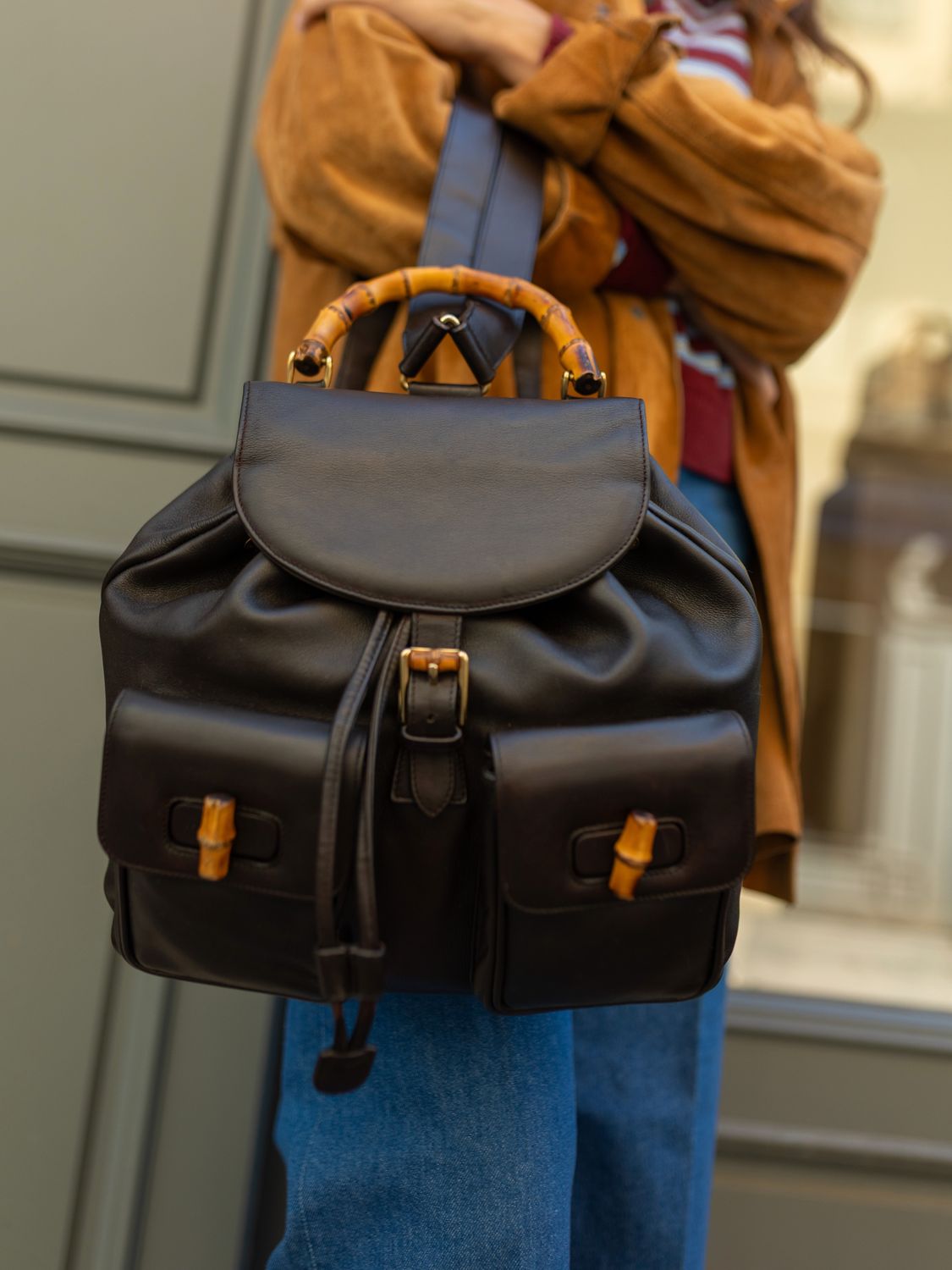 Gucci Bamboo Brown Backpack