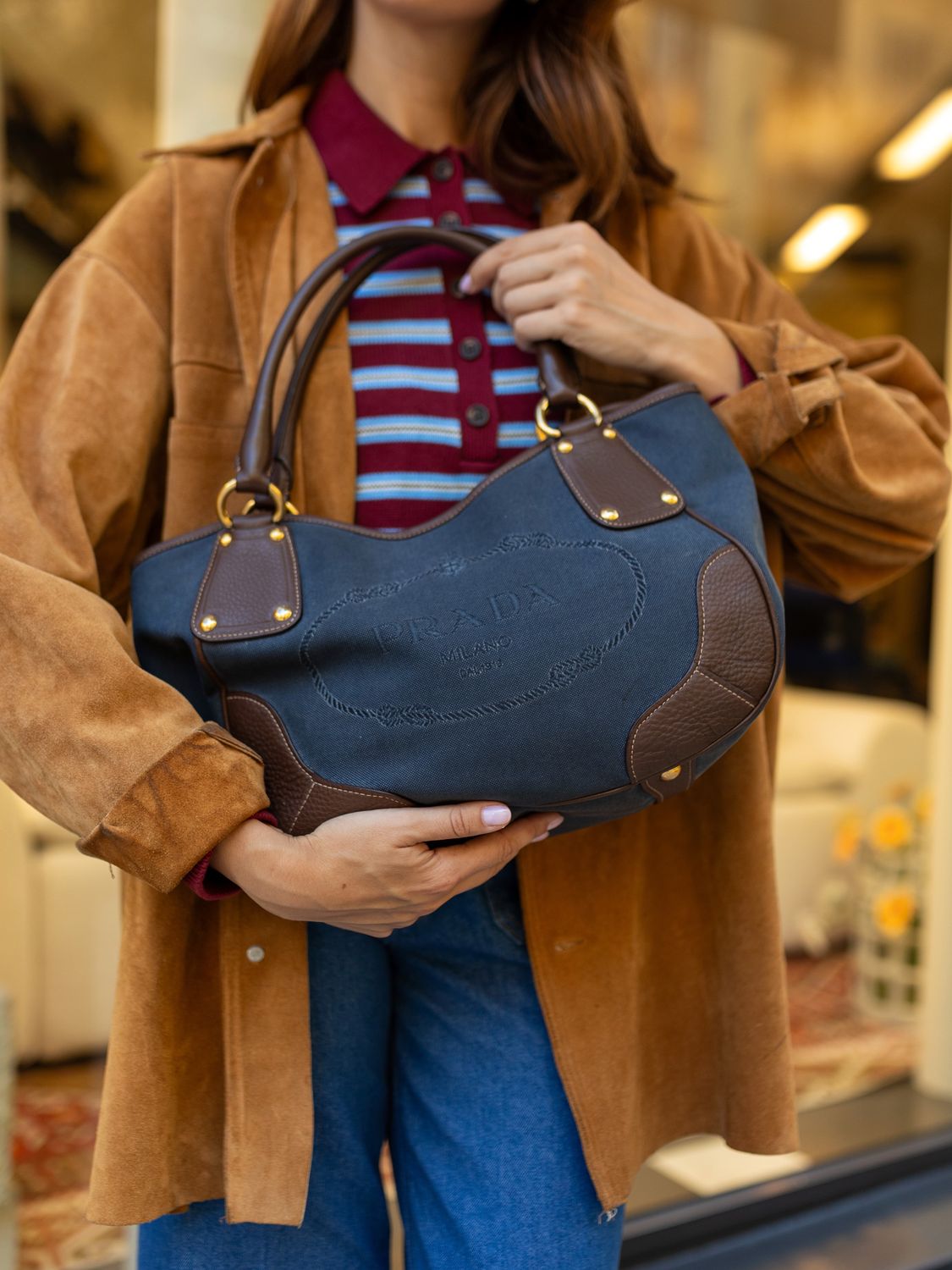 Prada Jacquard Tote Bag