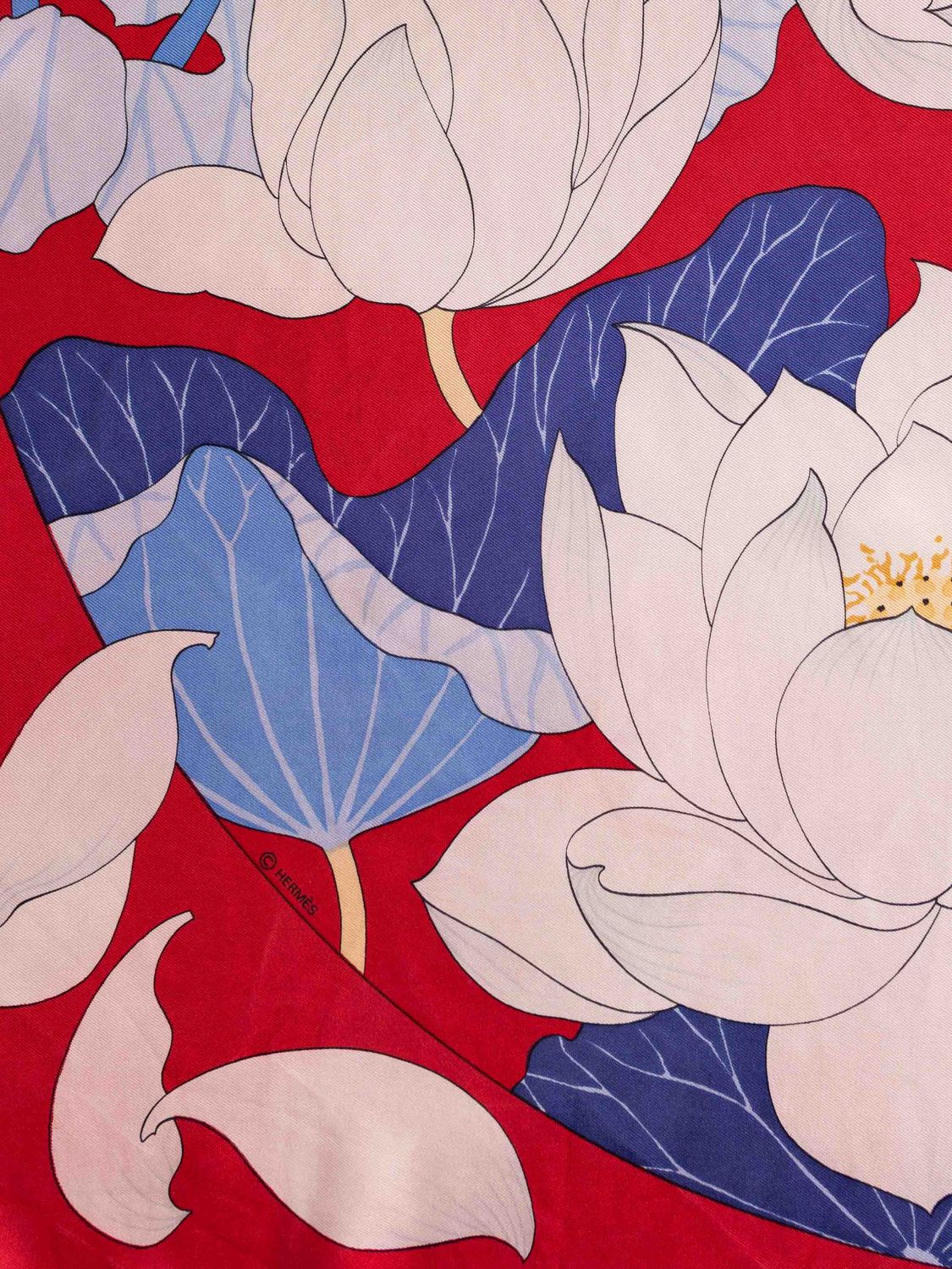 Hermès Fleurs de Lotus Silk Scarf