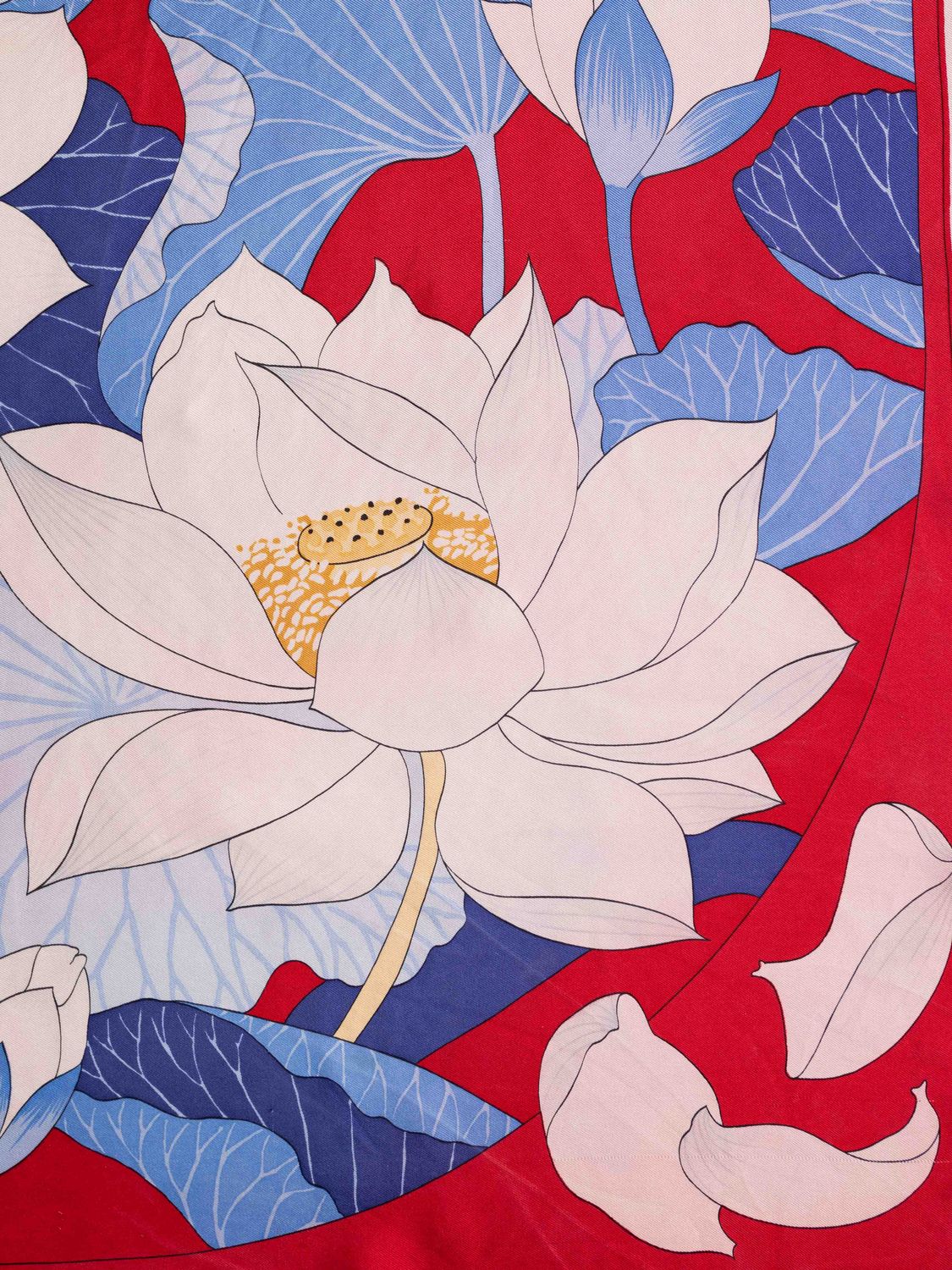 Hermès Fleurs de Lotus Silk Scarf