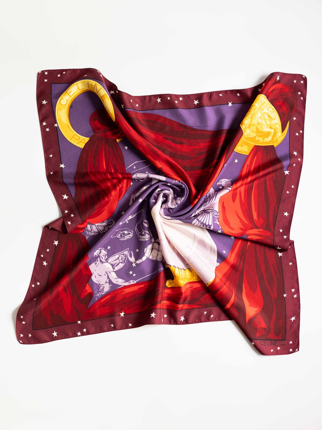 Celine Zodiac Night Silk Scarf